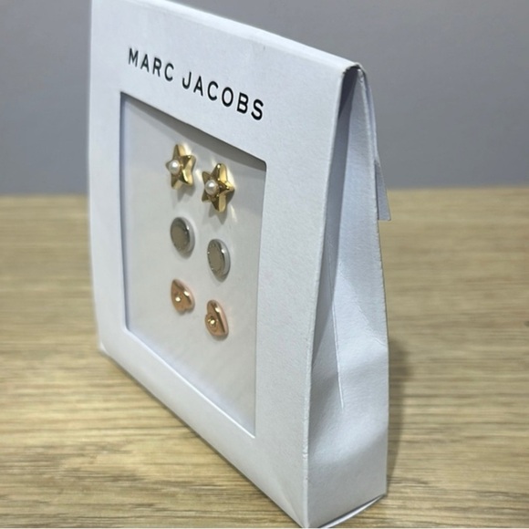 Marc Jacobs  Star, Circle, & Heart Post Earrings Set - Gold, Silver, Ros… - Picture 4 of 5